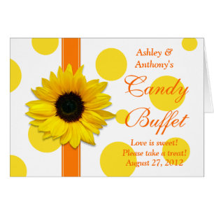 Orange Yellow Sunflower Wedding Candy Buffet Sign