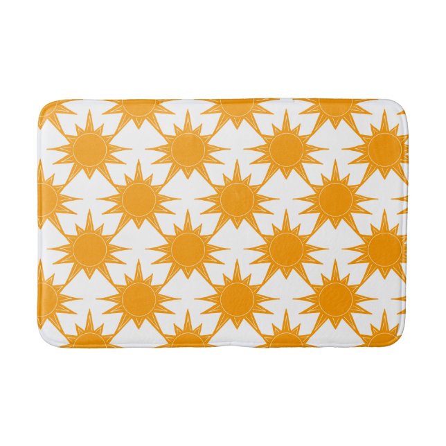 Orange Yellow Sunny Suns Bath Mat (Front)