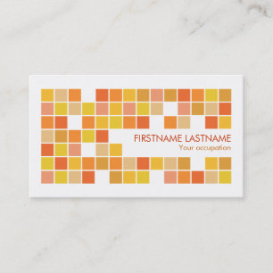 Orange Yellow Tiles Mosaic Profile Business Card