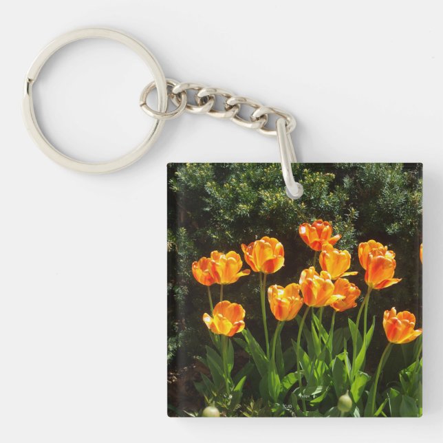 Orange/Yellow Tulips acrylic key chain (Front)