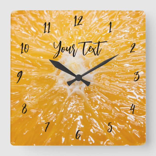 Orange Yellow Unisex Square Wall Clock (Front)