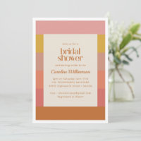 Orange Yellow Warm Stripes Geometric Bridal Shower