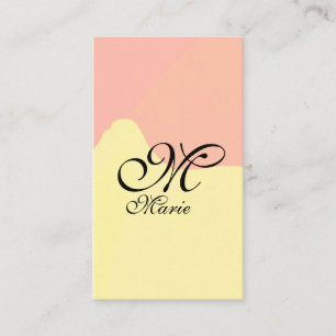 Orange yellow watercolor retro add your monogram business card
