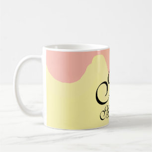 Orange yellow watercolor retro add your monogram coffee mug