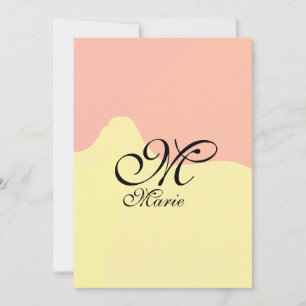 Orange yellow watercolor retro add your monogram invitation