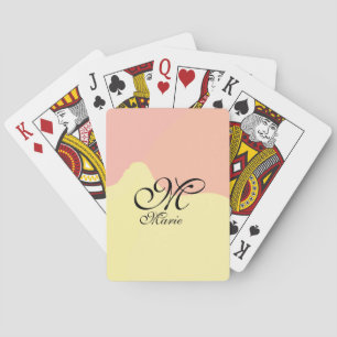 Orange yellow watercolor retro add your monogram  playing cards