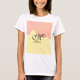Orange yellow watercolor retro add your monogram  T-Shirt