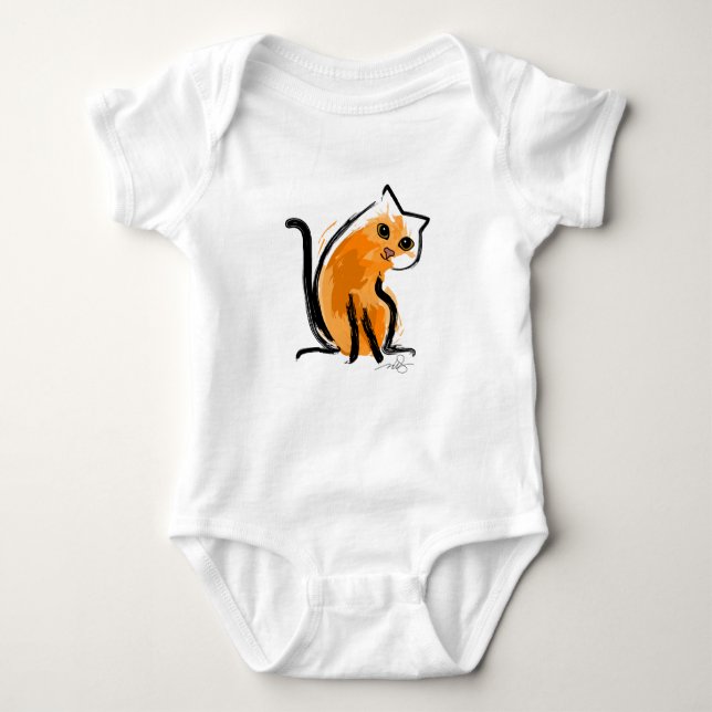 Orange You A Cat Baby Bodysuit (Front)