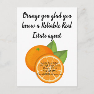 Orange You Glad Client real estate marketing sell Postcard