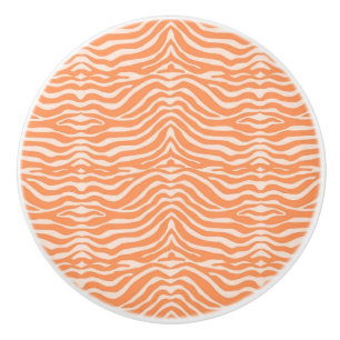 Orange Zebra Pattern Ceramic Knob