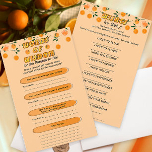 Orange Zest Citrus Baby Shower Trendy Advice Card