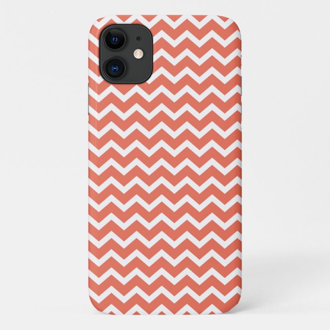 Orange Zig Zag Chevrons Pattern Case-Mate iPhone Case (Back)