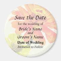 Orange Zinnia and Yellow Zinnia Save the Date
