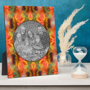 Orange Zinnia Flower Create Your Own Photo Plaque