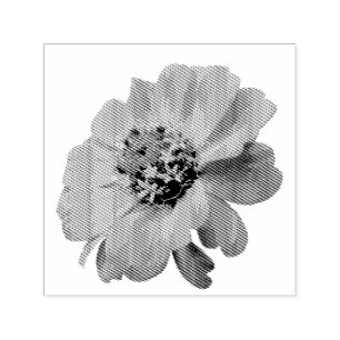 Orange Zinnia Wildflower Nature Floral Self-inking Stamp