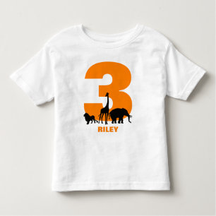 Orange zoo birthday party personalized toddler T-Shirt