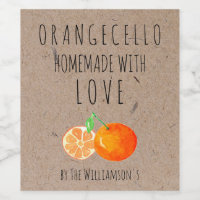 Orangecello Homemade with Love Kraft Paper