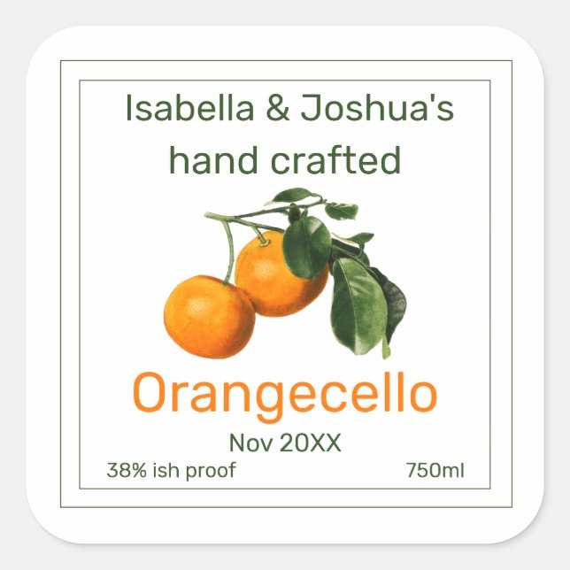  Orangecello label | vintage orange illustration (Front)