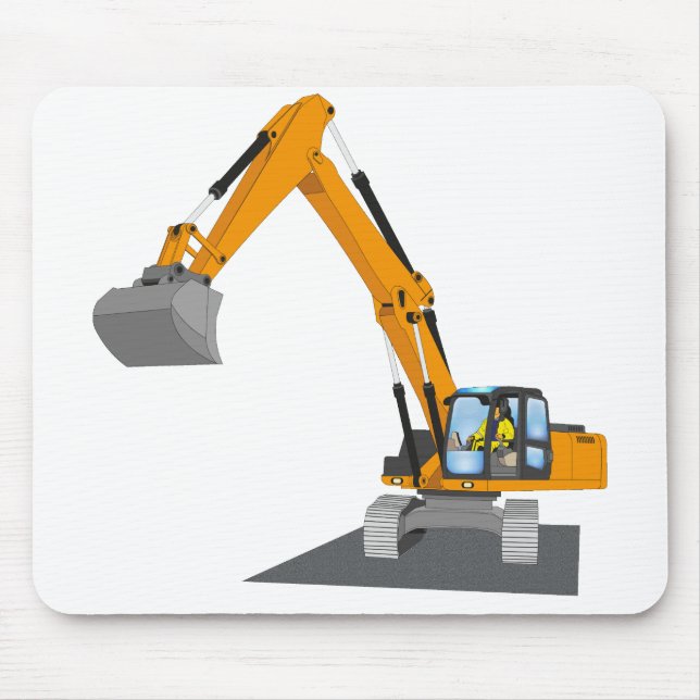 oranger Kettenbagger Mouse Pad (Front)
