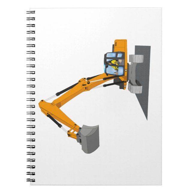 oranger Kettenbagger Spiral Notebook (Front)