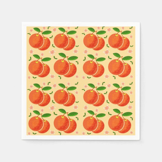 Oranges and blossoms napkin (Front)