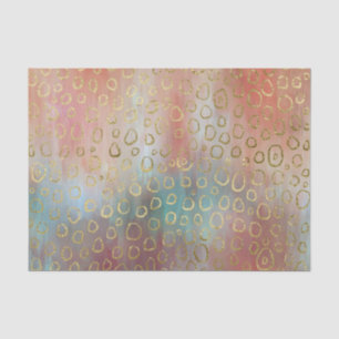 Oranges and Blue hues gold circles decoupage  Tissue Paper