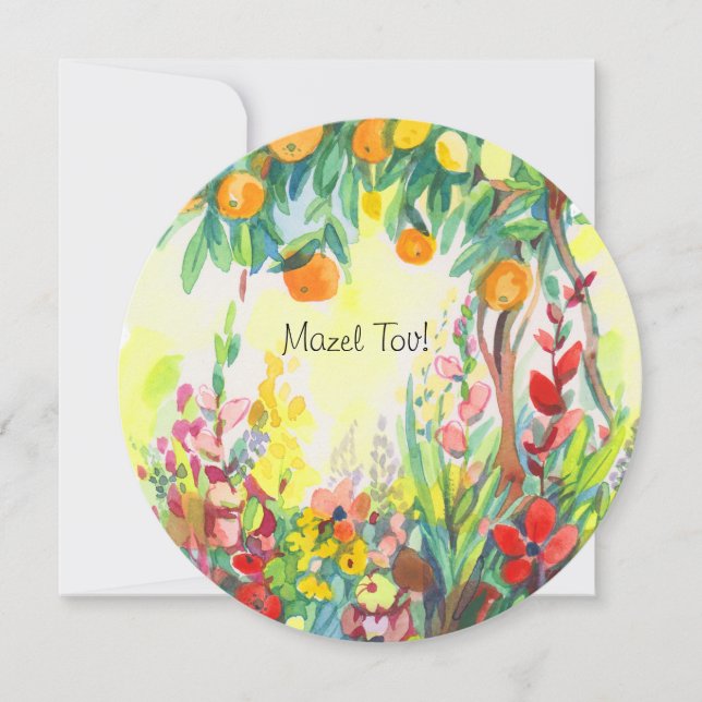 Oranges and flowers postcard (Front)