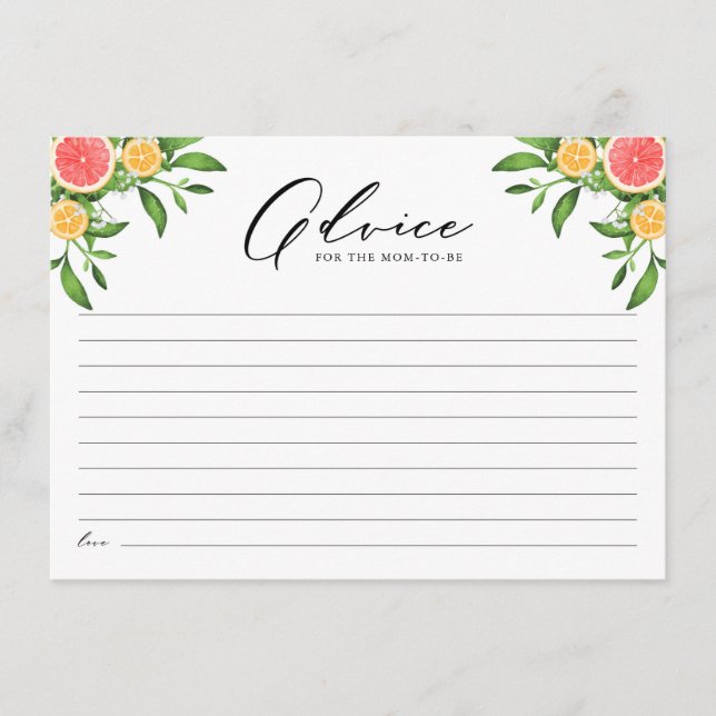 Oranges and Grapefruits Advice for the New Mum (Front)