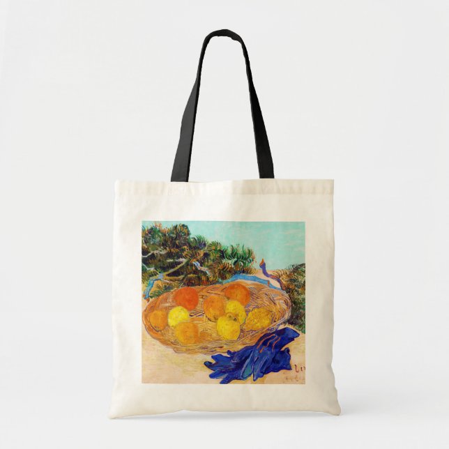 Oranges and Lemons with Blue Gloves, Van Gogh Tote Bag (Front)