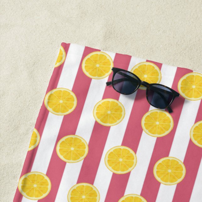 Oranges And Nantucket Red Fiesta Party Beach Towel (In Situ)