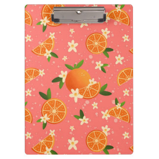 Oranges and orange blossom joy clipboard