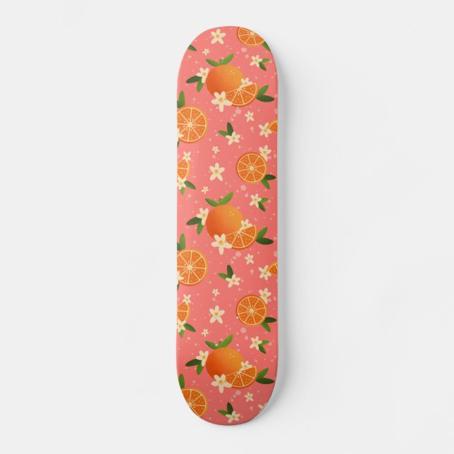 Oranges and orange blossom joy skateboard (Front)