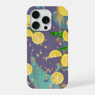 Oranges and paint splashes iPhone 15 pro case