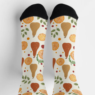 Oranges and Pears Fruit Socks