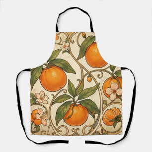 Oranges Art Nouveau Pattern Apron