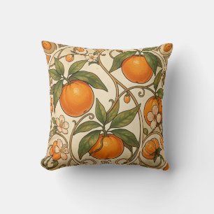 Oranges Art Nouveau Pattern Cushion