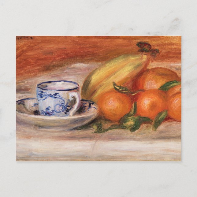 Oranges Bananas and Teacup by Auguste Renoir Postcard (Front)