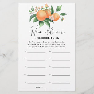 Oranges branch - How old was the bride to be game