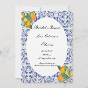 Oranges bridal shower invitation