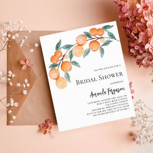 Oranges budget bridal shower invitation