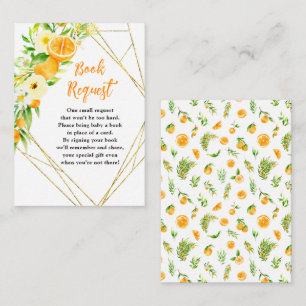 Oranges Citrus Baby Shower Book Request Enclosure Card