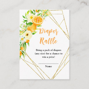 Oranges Citrus Baby Shower Diaper Raffle Enclosure Card