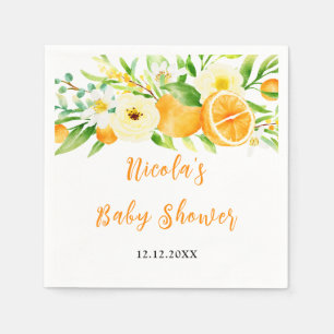 Oranges Citrus Baby Shower Napkin