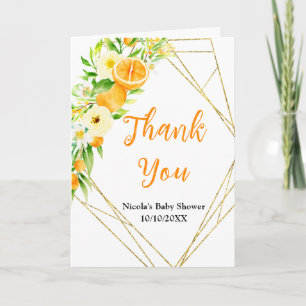 Oranges Citrus Baby Shower Thank You Card