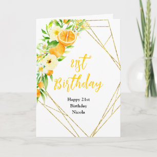 Oranges Citrus Birthday Card