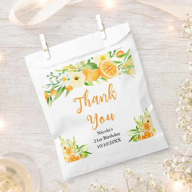 Oranges Citrus Birthday Thank You Favour Bags (Clipped)