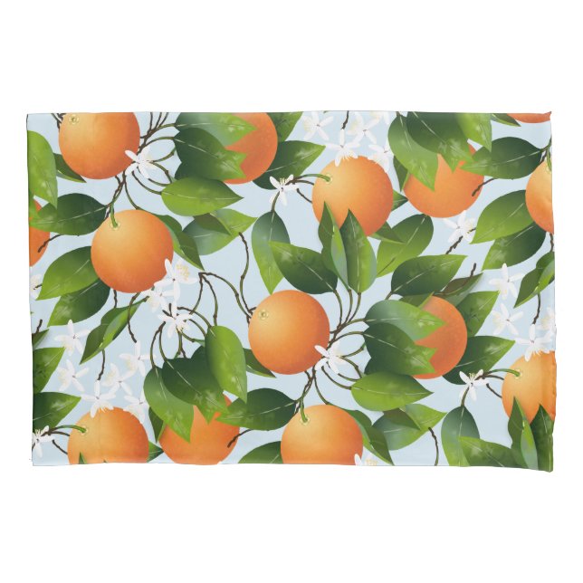 Oranges Citrus Fruit Floral Pillowcase (Front)