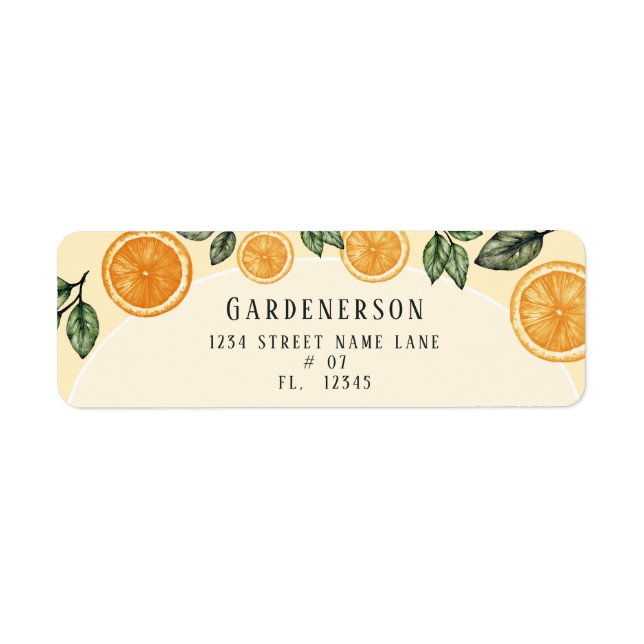 Oranges Citrus Fruit Return Address Label (Front)