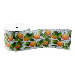 Oranges Citrus Fruits Floral Grosgrain Ribbon