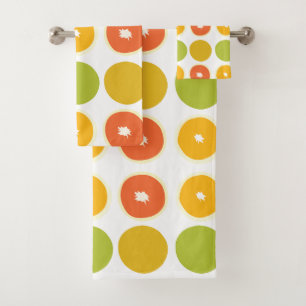 Oranges Citrus Fruits Food Pattern Bath Towel Set